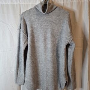 Gap Women's Soft Cozy Ribbed Gray Turtleneck Sweater Size L